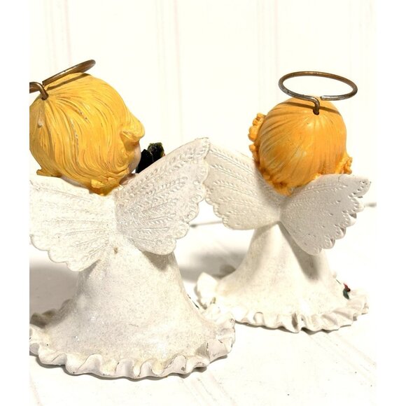 2 Holly Babe Angels By Ruth Moorhead For Enesco Children Baby Angels Christmas - Picture 4 of 7